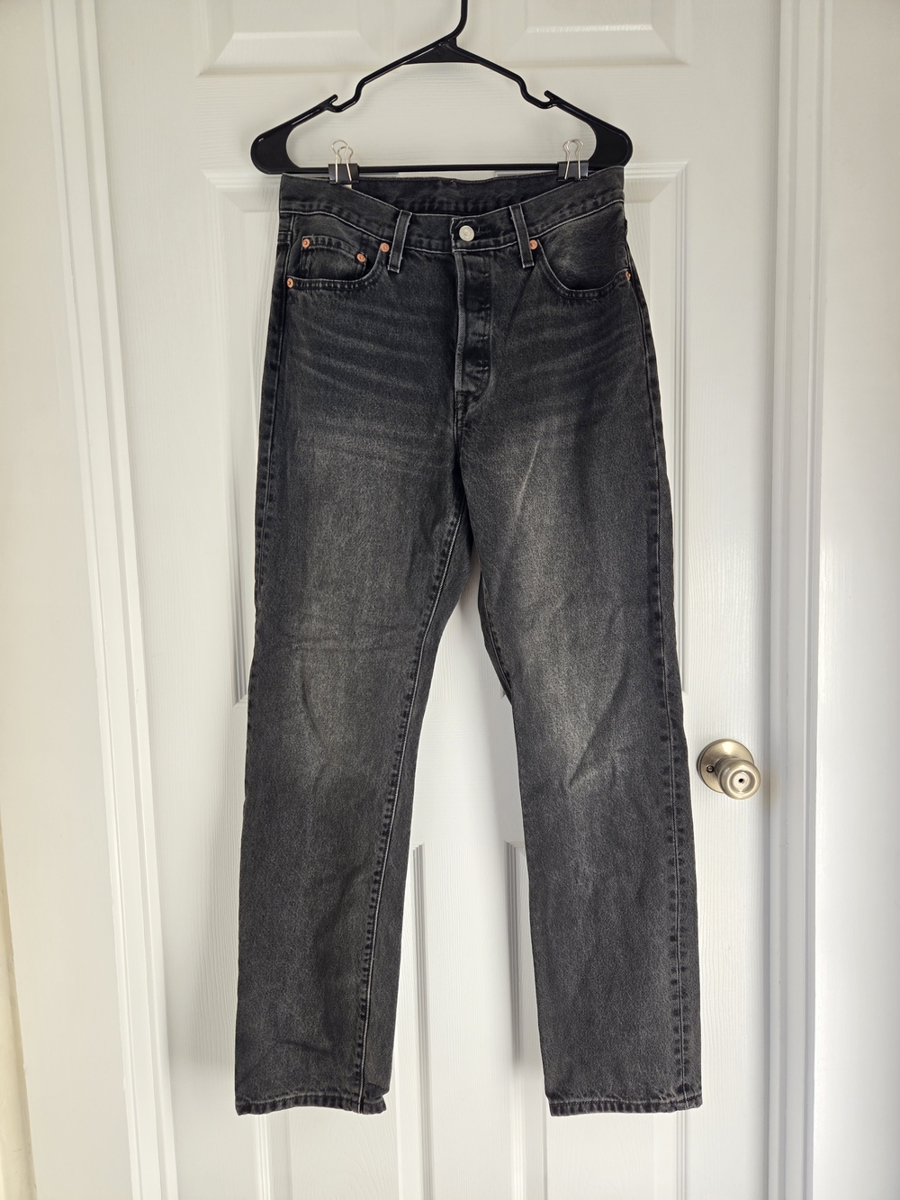 Levi's 501s Straight Leg Jeans in Faded Black Button Fly Size 29 NWOT